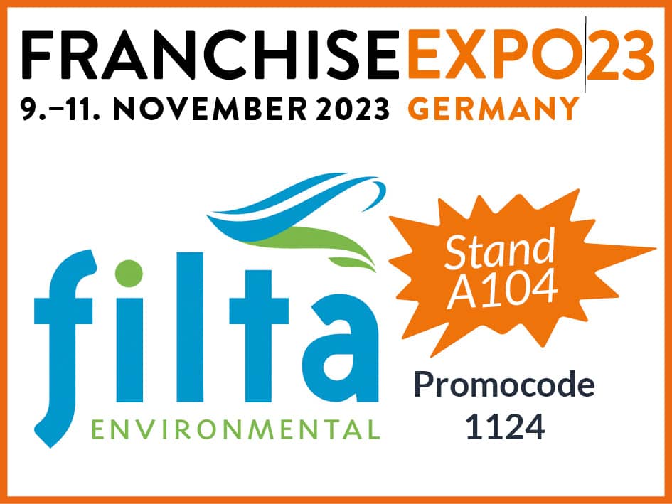 Filta will again rely on the Franchise Expo in Frankfurt/Main in 2023 for the acquisition of new franchise partners from November 9-11, 2023, Stand A104